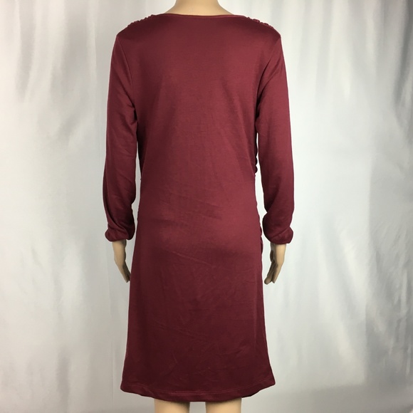 Renee C. Long Sleeve BodyCon Maroon Dress Large - Picture 4 of 7